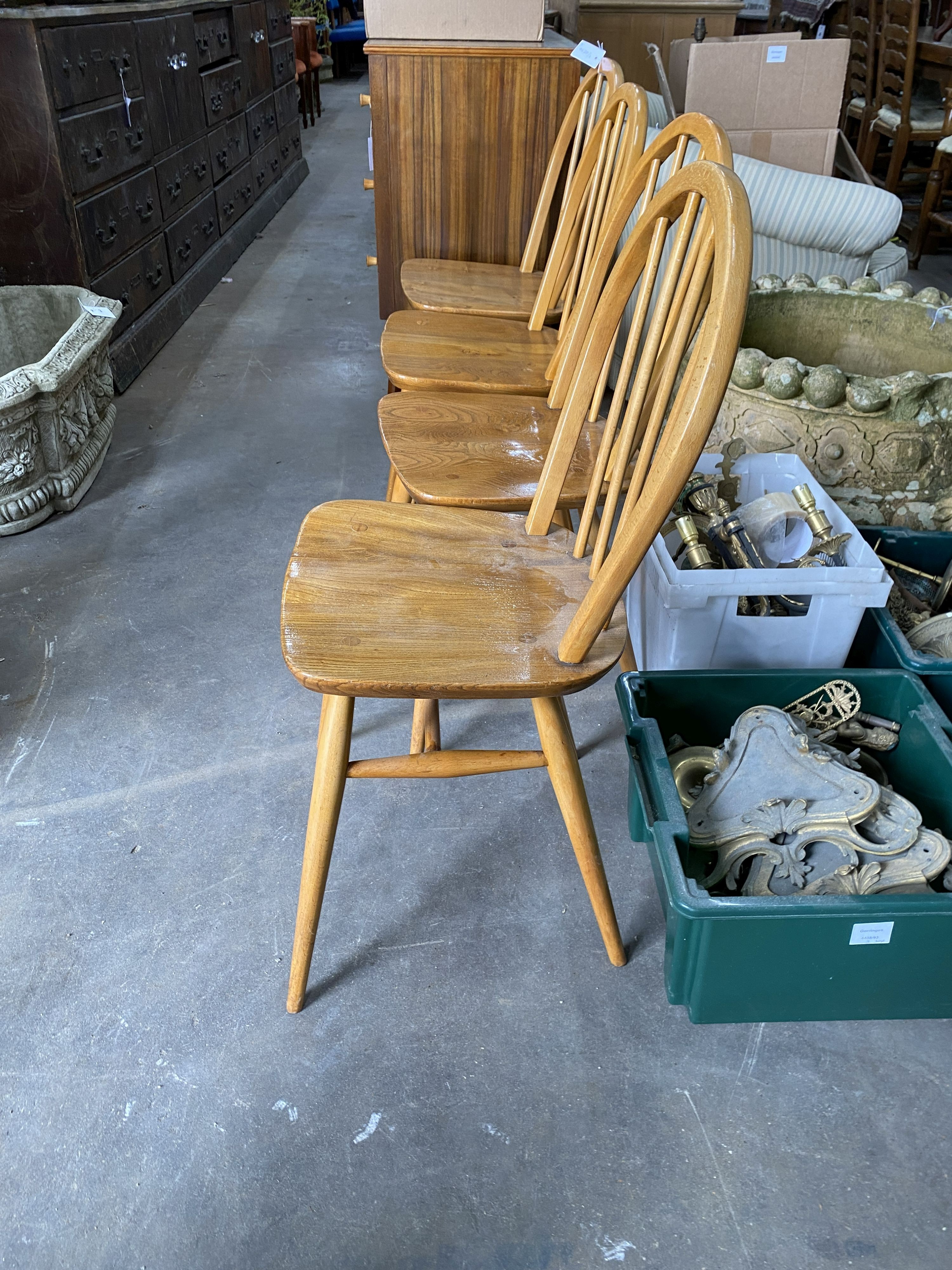 A set of four 1950's Ercol chairs